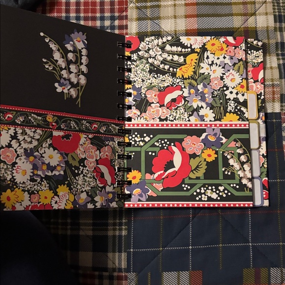 Vera Bradley Black Floral Spiral Organizer Notebook with Ribbon Accent - Picture 3 of 5